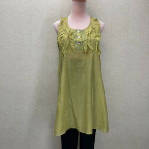 Twelve Couture 2009 Forever Twenty One Rhinestones Green Tunic Top Womens Large
